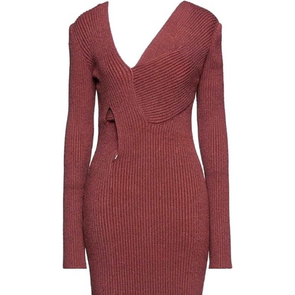 Bottega Veneta V-Neck Twist Knit Sweater Dress Women’s New